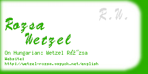 rozsa wetzel business card